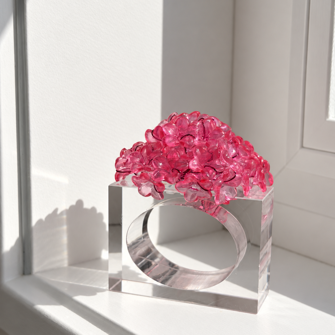 Blush Bloom Floral Napkin Rings – Pink Acrylic
