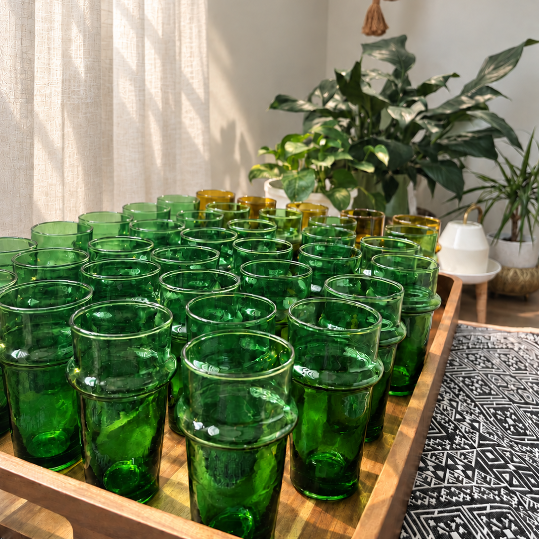 Handblown Moroccan Beldi Glass – Amber | Sold Individually