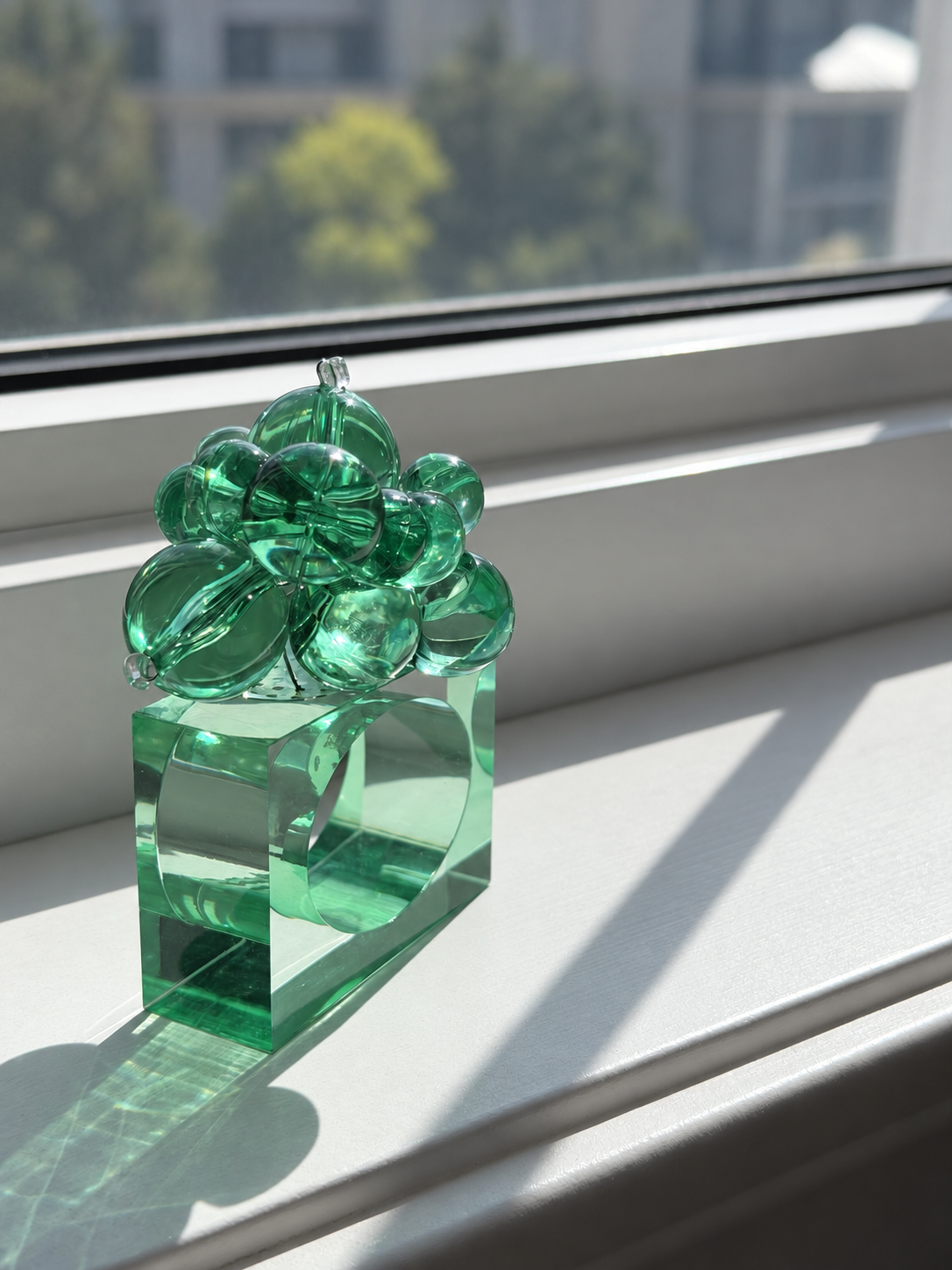 Jade Blossom Napkin Rings – Seafoam Green